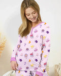 Bonito conjunto de pijama de bambú Ramadán Mubarak para mujer