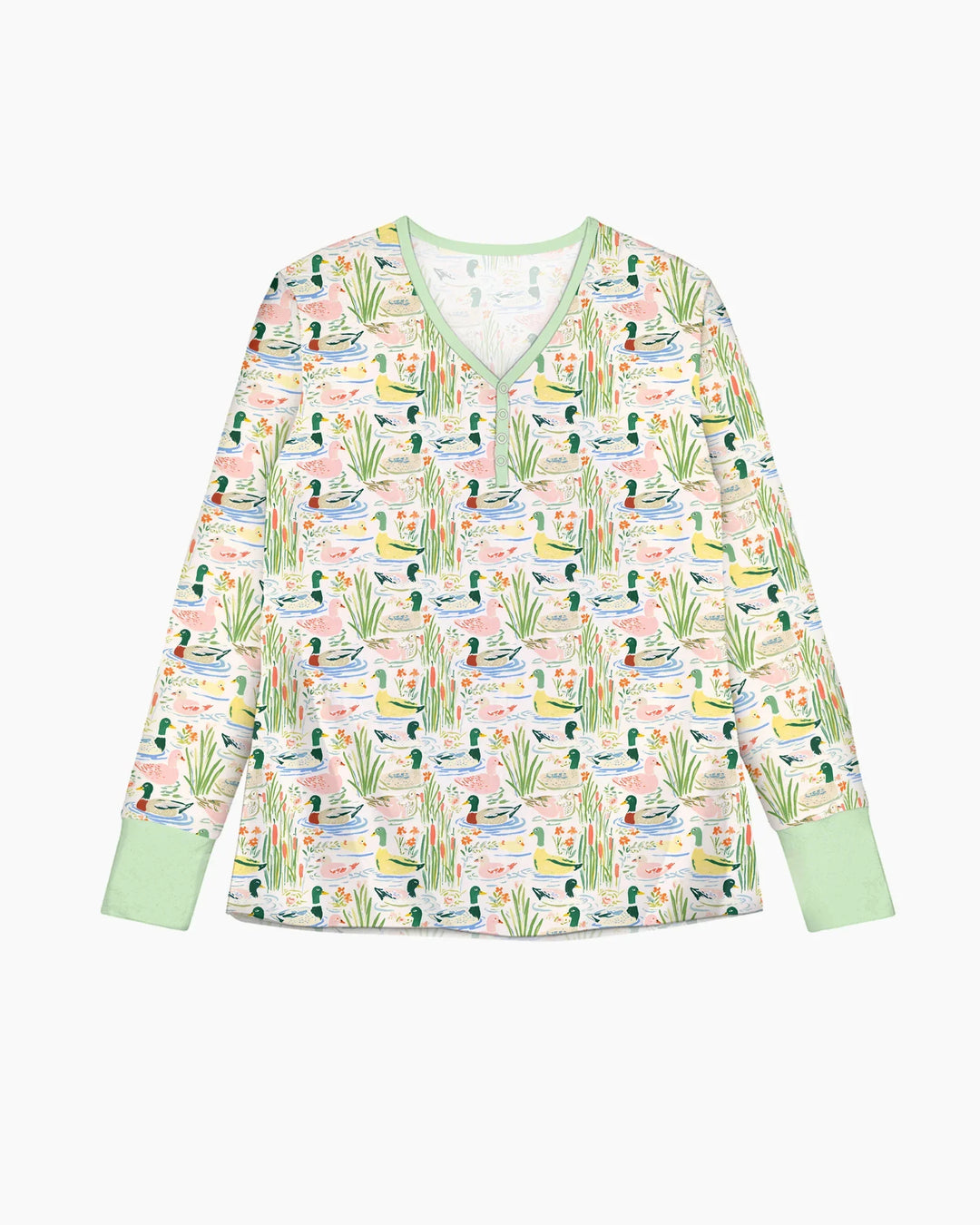 Whimsical Mallard Duck Custom Bamboo Women Pajama Set
