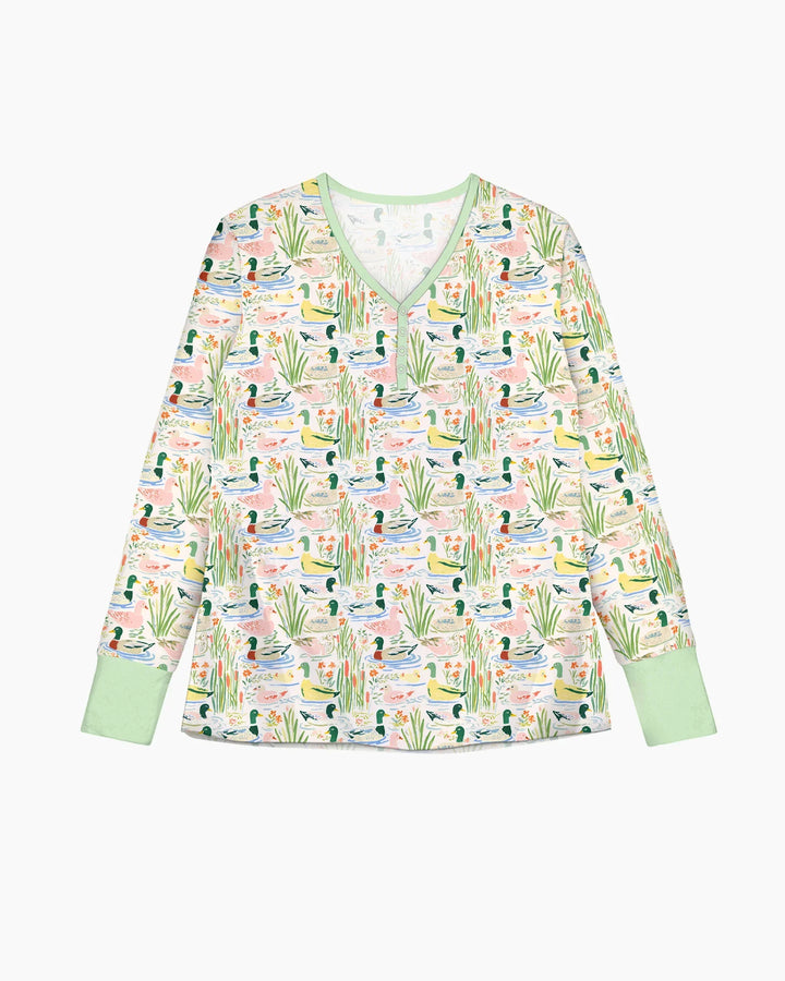 Whimsical Mallard Duck Custom Bamboo Women Pajama Set
