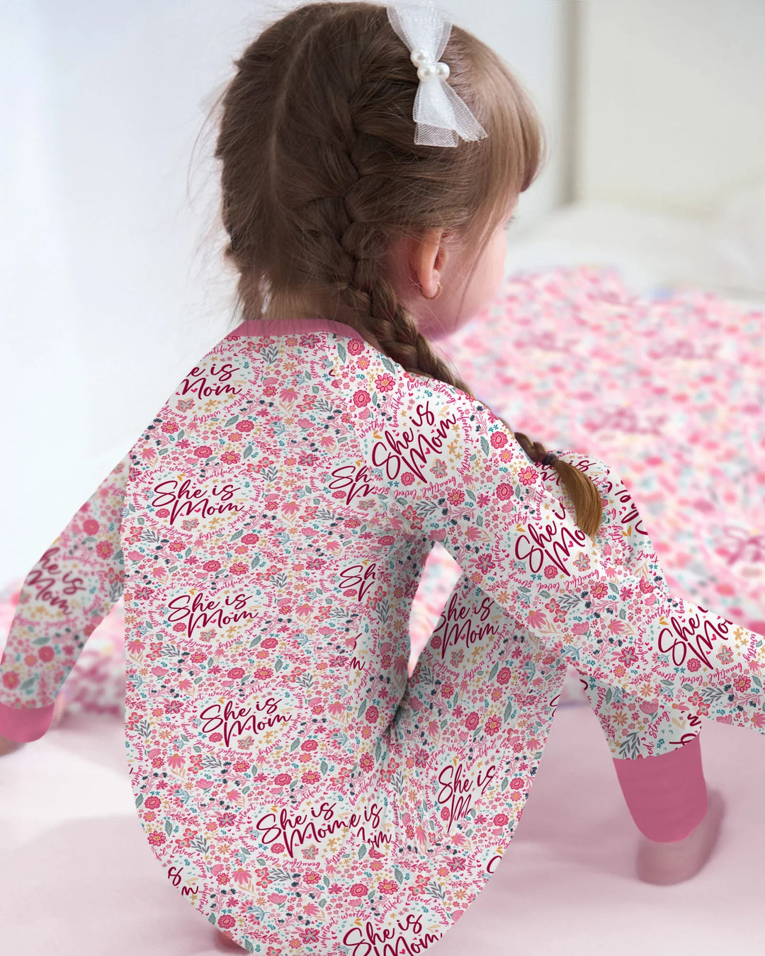 She Is Mom Floral Bamboo Cremallera Convertible