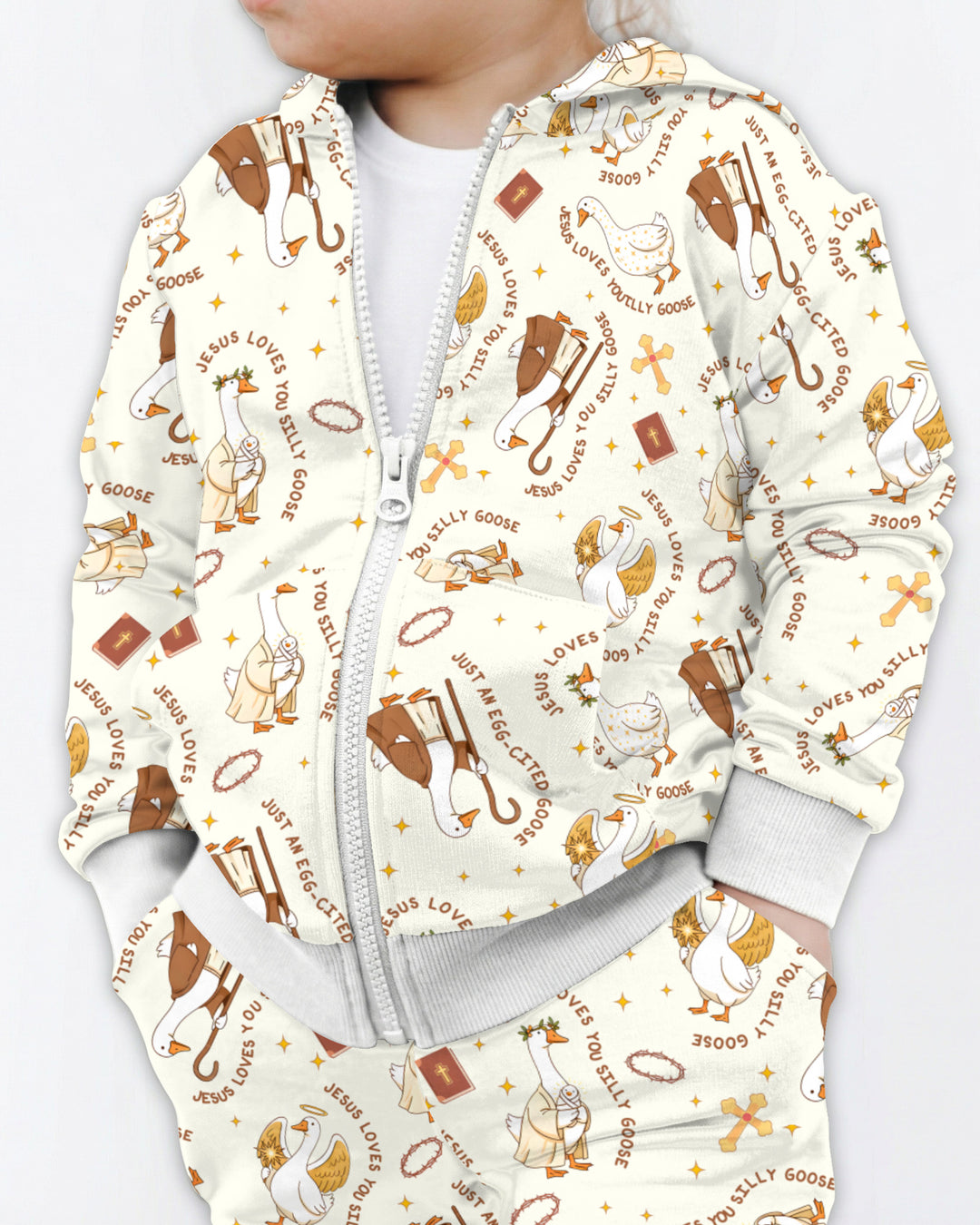 Jesus Loves You Silly Goose Zip Hoodie