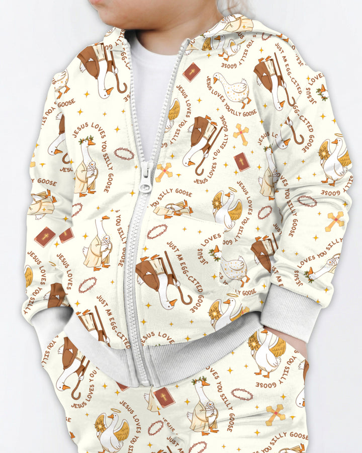 Jesus Loves You Silly Goose Zip Hoodie