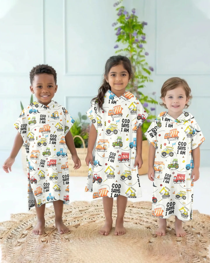 God Says I Am Boy Bamboo Swim Poncho