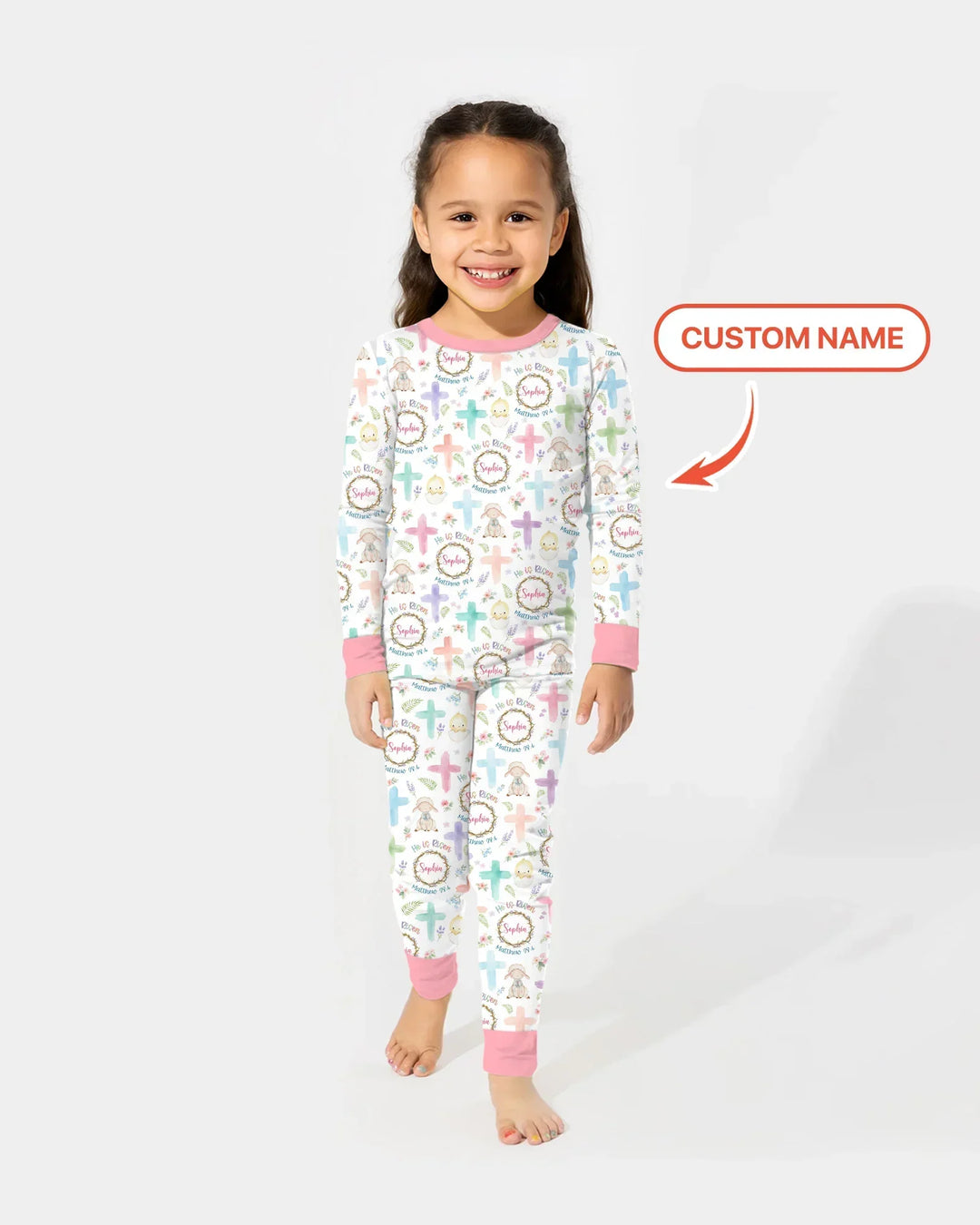 He Is Risen Personalized Template Two Piece Long Sleeve Pajama Set