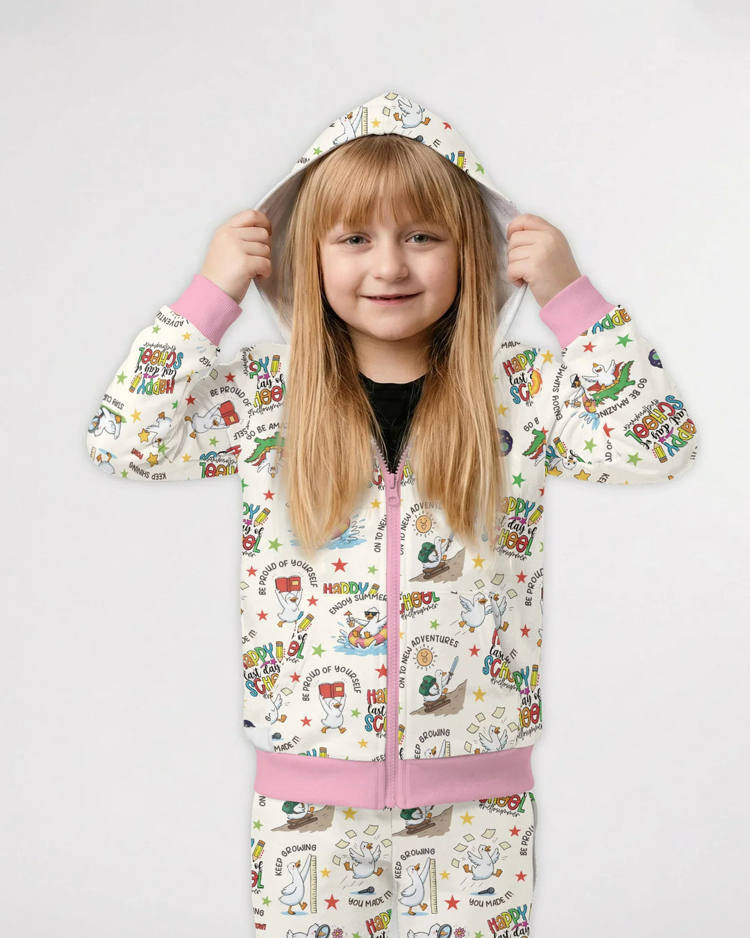 Silly Goose Happy Last Day of School Bamboo Zip Hoodie