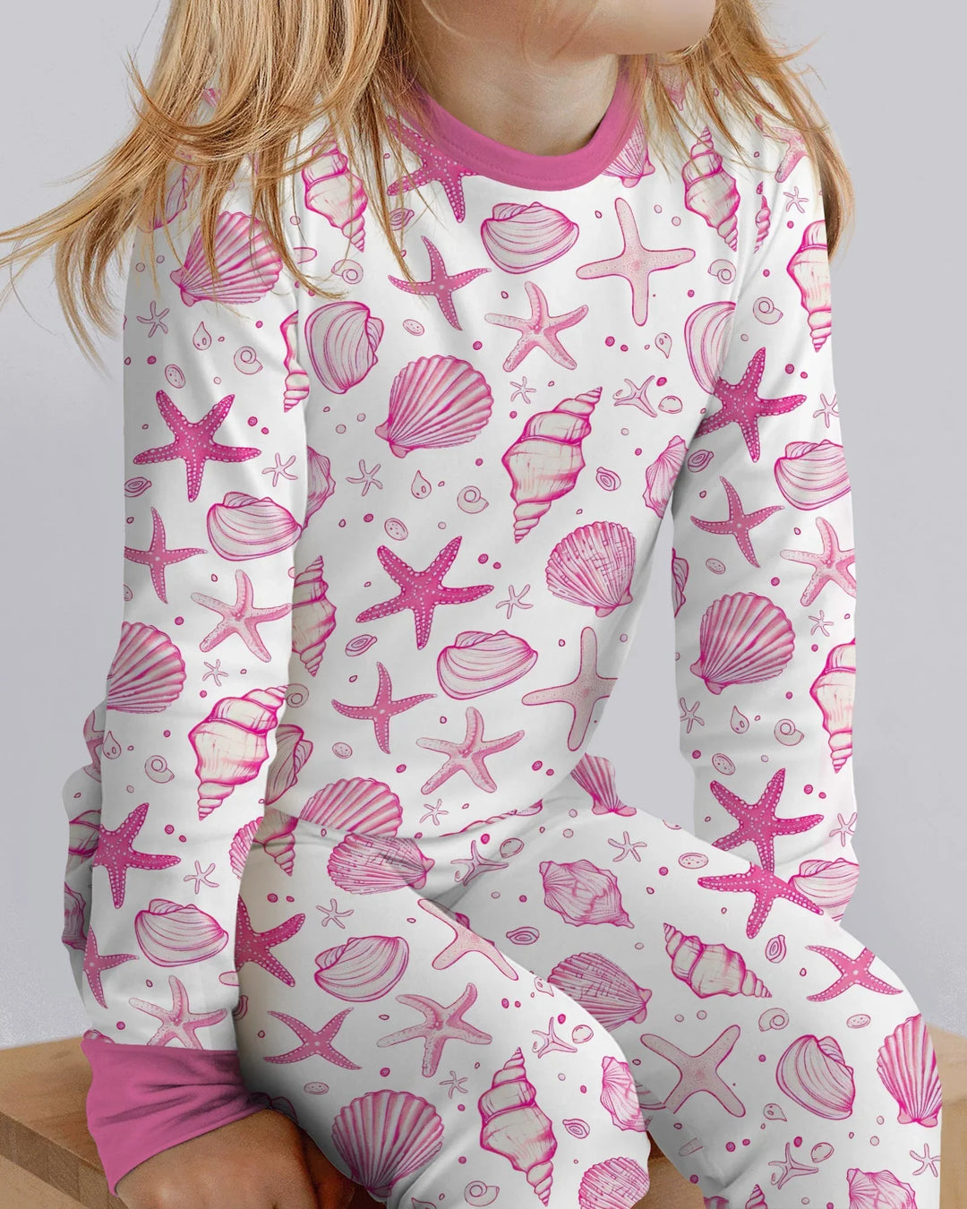 Conjunto de pijama de dos piezas de bambú de manga larga para toda la familia "Coastal Charm"