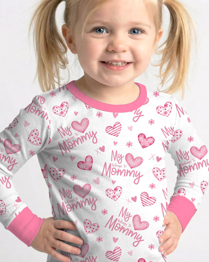My Heart Belongs To Mommy Bamboo Two Piece Long Sleeve Pajama Set
