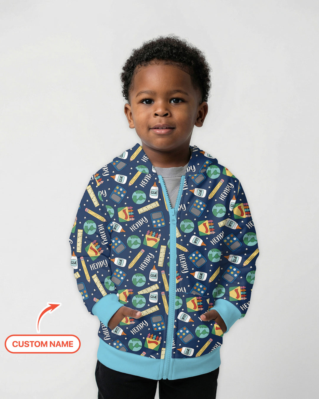 Sudadera con capucha y cremallera de bambú personalizada