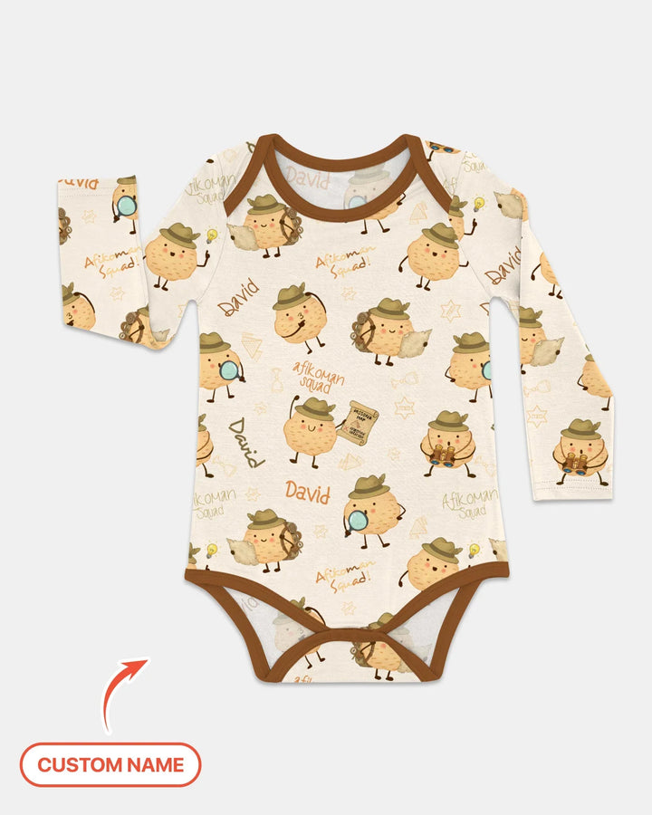 Body de bambú con nombre personalizado para Pésaj Afikoman