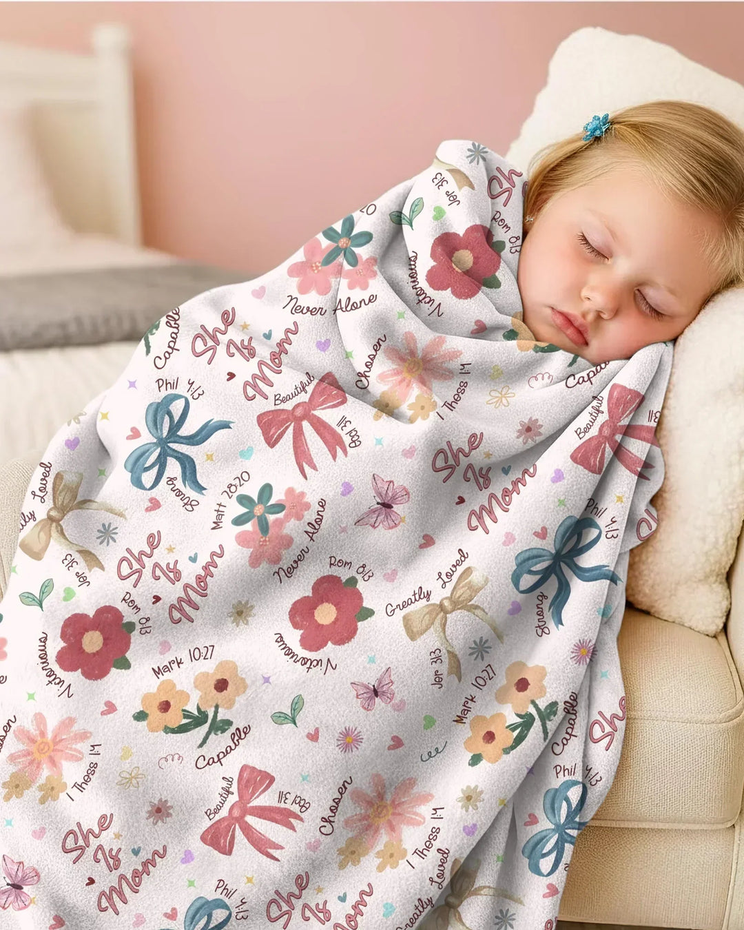 She Is Mom Bamboo Blanket