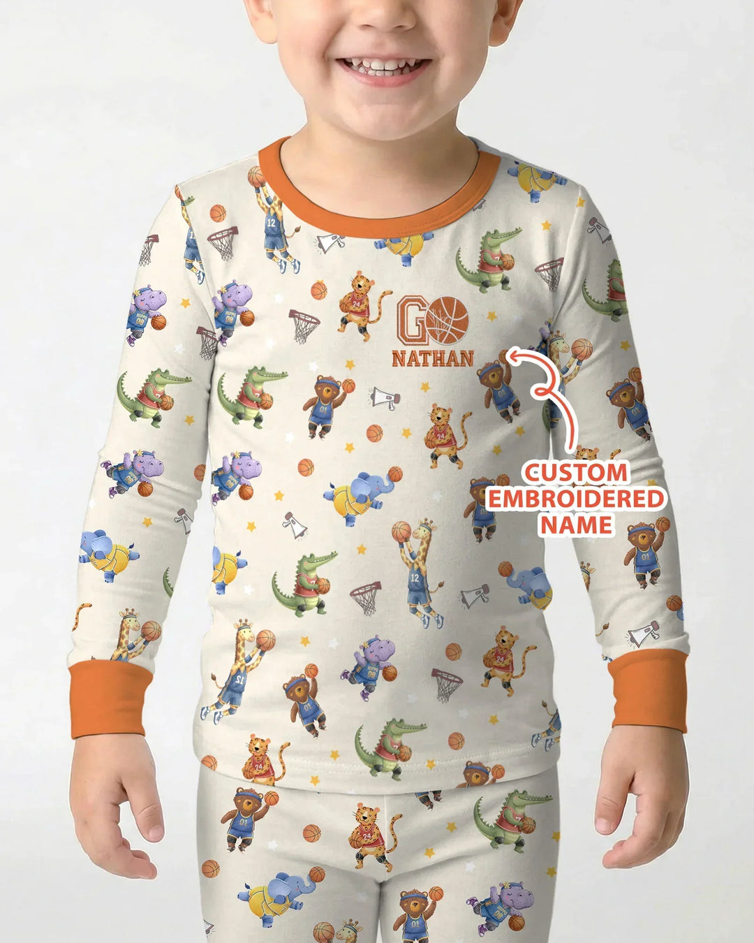 Zweiteiliges Langarm-Pyjama-Set mit Sommerfrüchten
