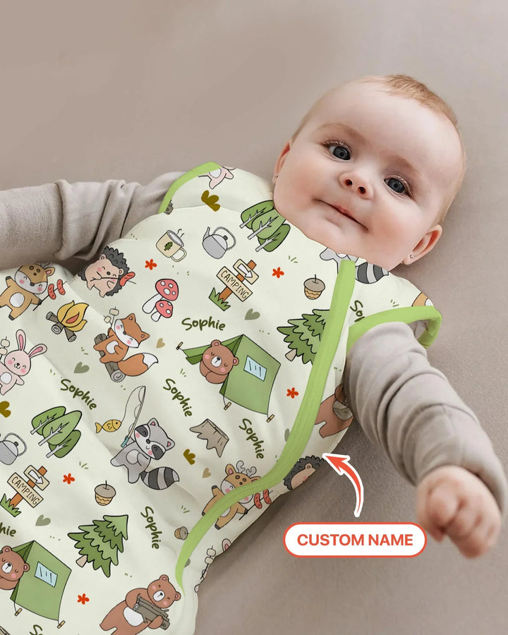 Custom Name Little Camp Buddies Bamboo Sleep Bag