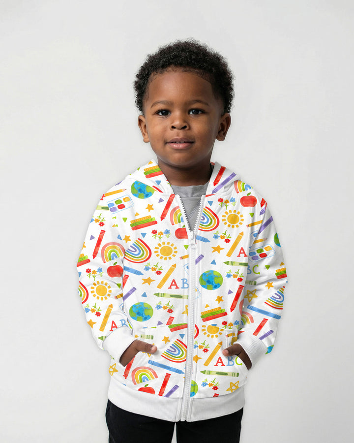School Scribbles Bamboo Zip Hoodie