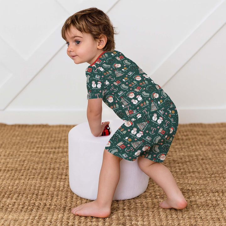 Christmas Things Two Piece Short Sleeve Shorts Pajama Set