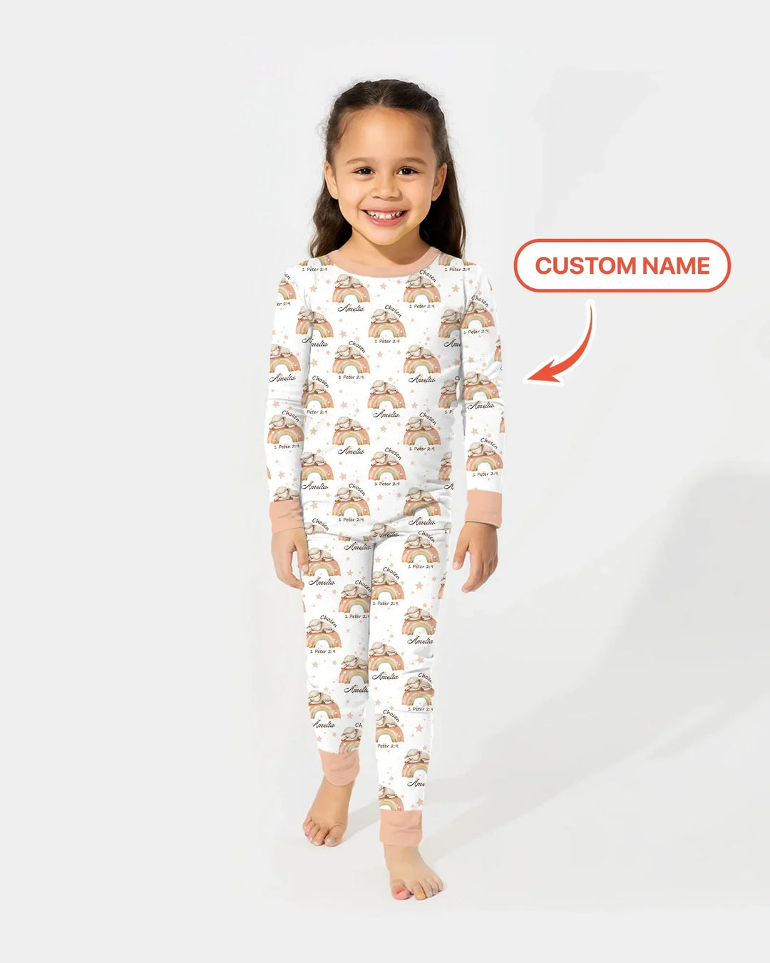 Chosen As His Own Custom Name Bamboo Two Piece Long Sleeve Pajama Set