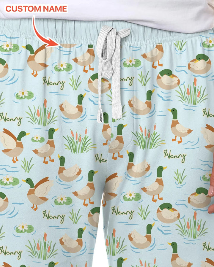 Pijama para hombre de pato ánade real de bambú personalizado