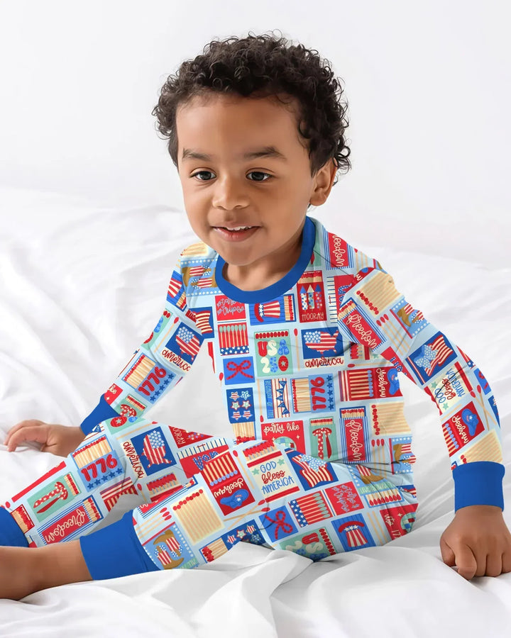 Zweiteiliges Langarm-Pyjama-Set mit Sommerfrüchten