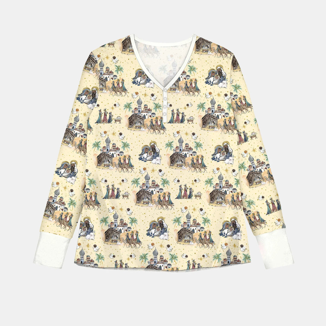 Nativity Christmas Family Matching Family Women Pajama Set