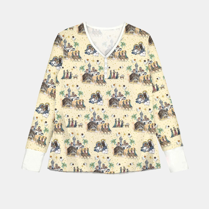 Nativity Christmas Family Matching Family Women Pajama Set