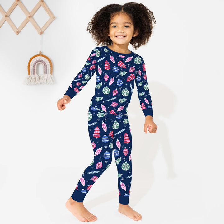 Ornaments Party Two Piece Long Sleeve Pajama Set