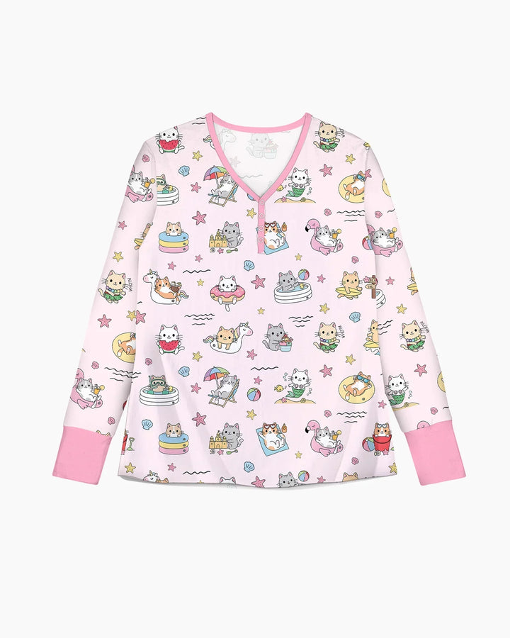 Plantilla de conjunto de pijama de mujer de bambú