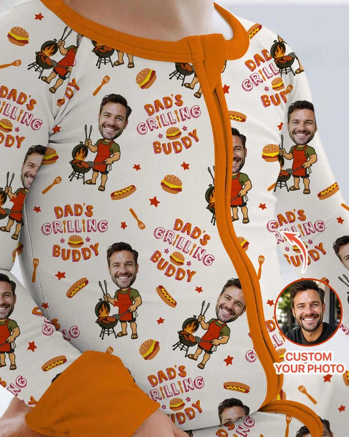 Custom Photo Dad's Grilling Buddy Family Matching Bamboo Convertible Zippy