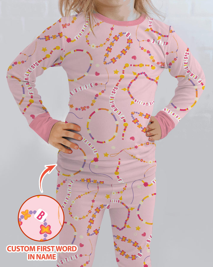 Conjunto de pijama de dos piezas de bambú con mangas largas, plantilla PERSONALIZADA
