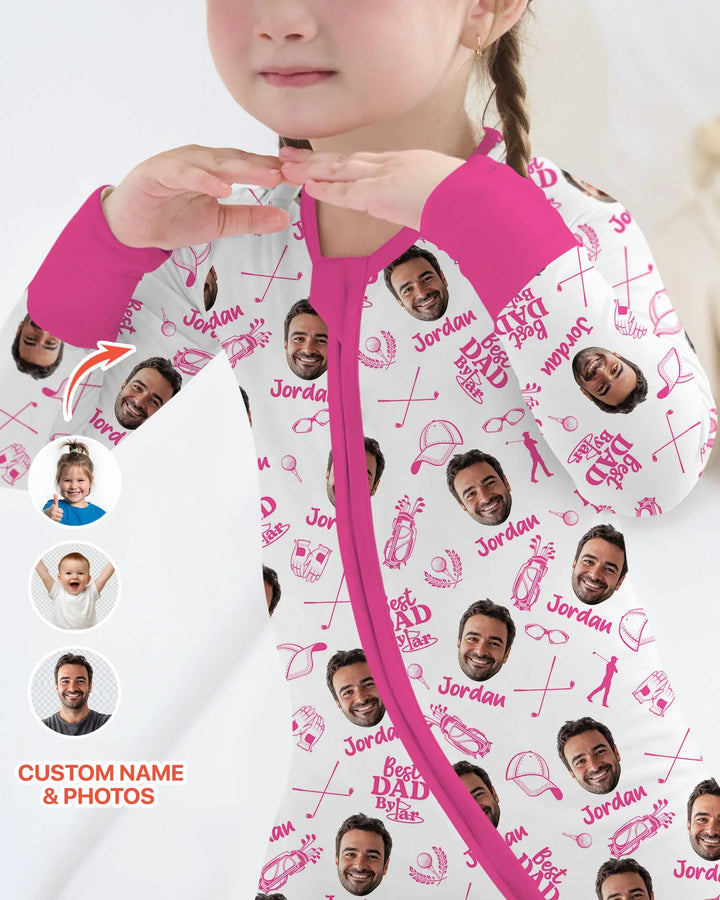 Custom Photo Best Dad By Par Bamboo Convertible Zippy