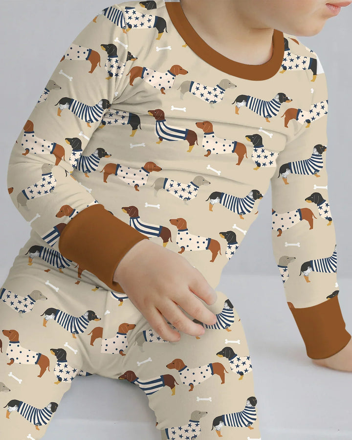 Cute Wieners Two Piece Long Sleeve Pajama Set