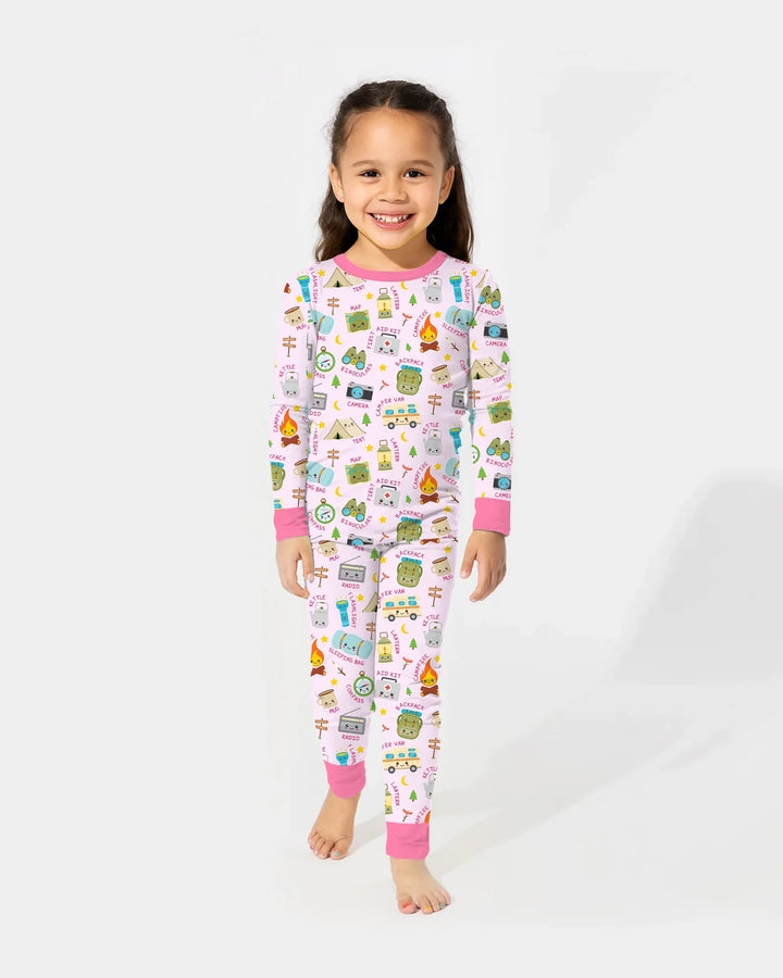 Little Camp Adventure Family Matching Two Piece Long Sleeve Pajama Set