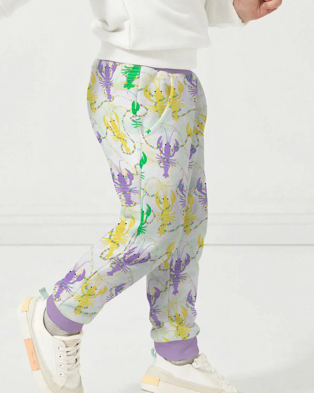 Mardi Gras Crawfish Family Matching Bamboo Jogger