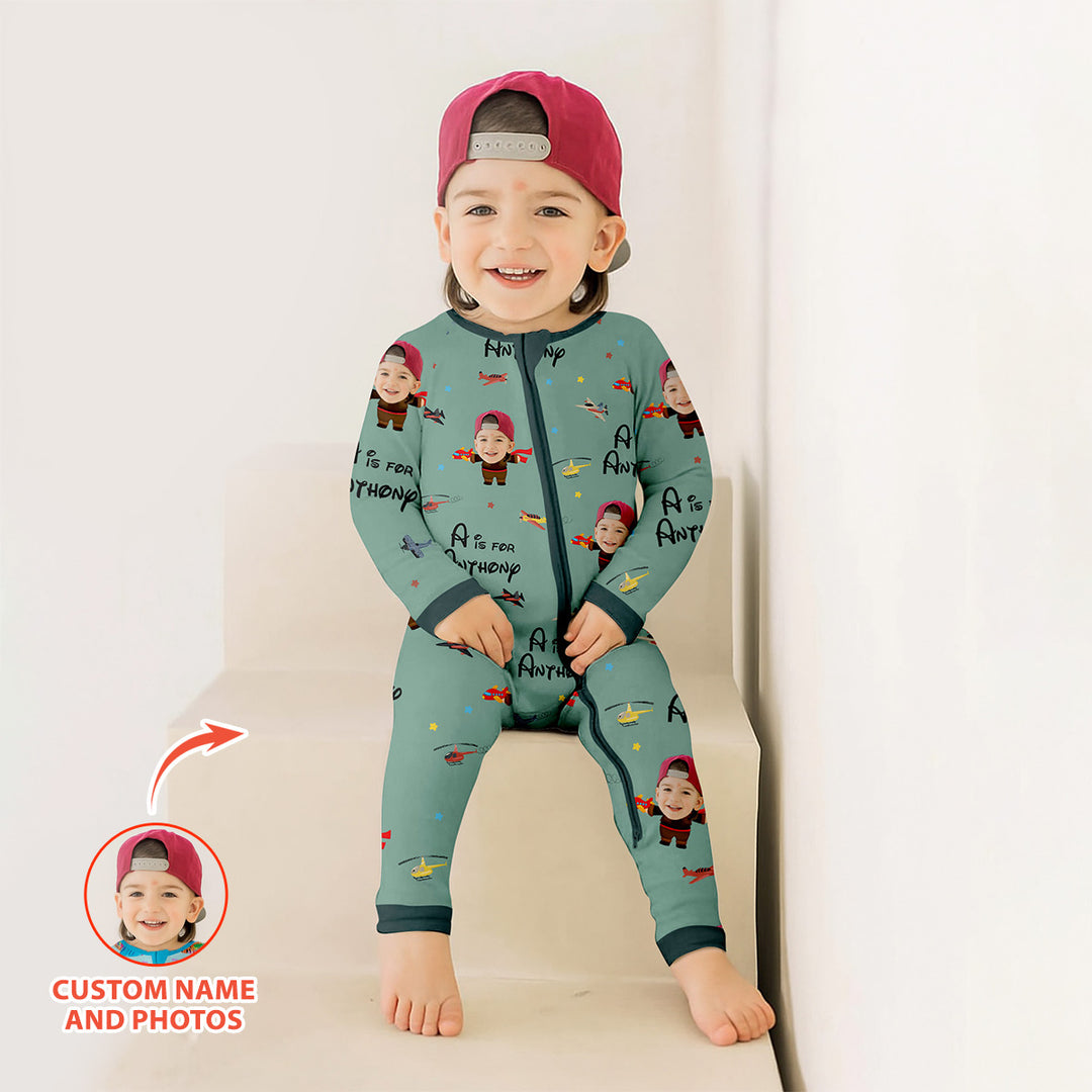 Gerippte Babykleidung mit individuellem Foto - Weich &amp; Skizzenhaft