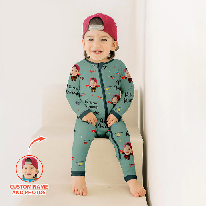 Gerippte Babykleidung mit individuellem Foto - Weich &amp; Skizzenhaft