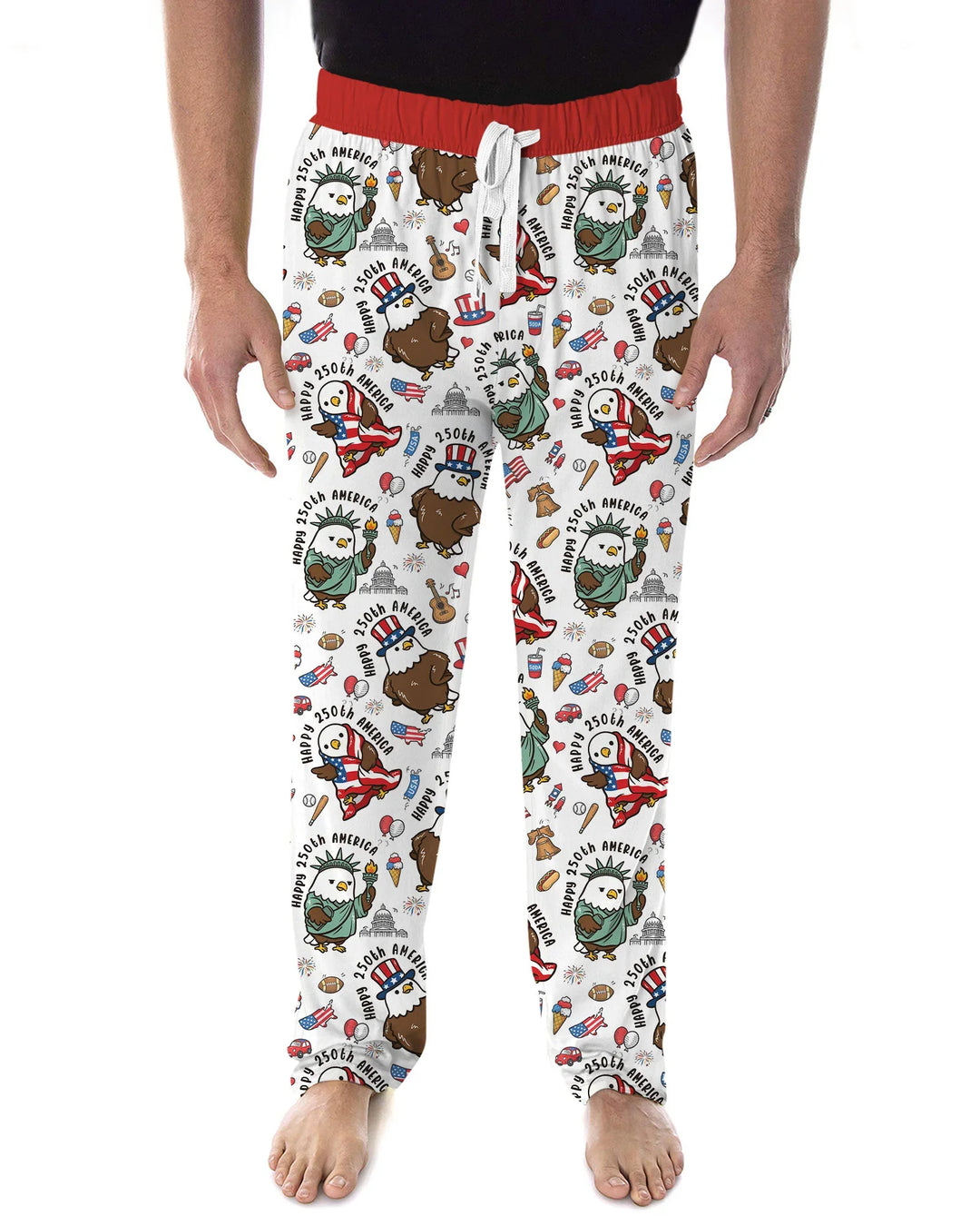 Happy 250th America Cute Patriotic Eagles Family Matching Bamboo Men's Pajama Set