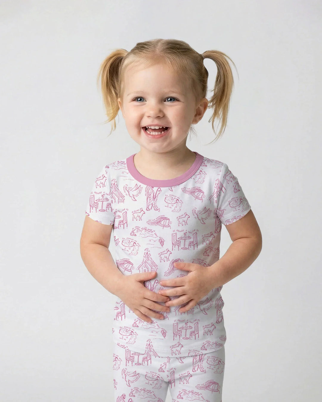 Psalm 23 Sketch Bamboo Two Piece Short Sleeve Pajama Set