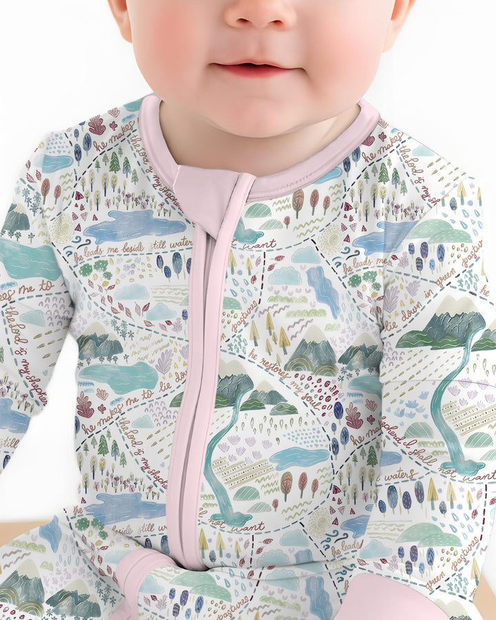 Whimsical Psalms 23 Map Bamboo Convertible Zippy