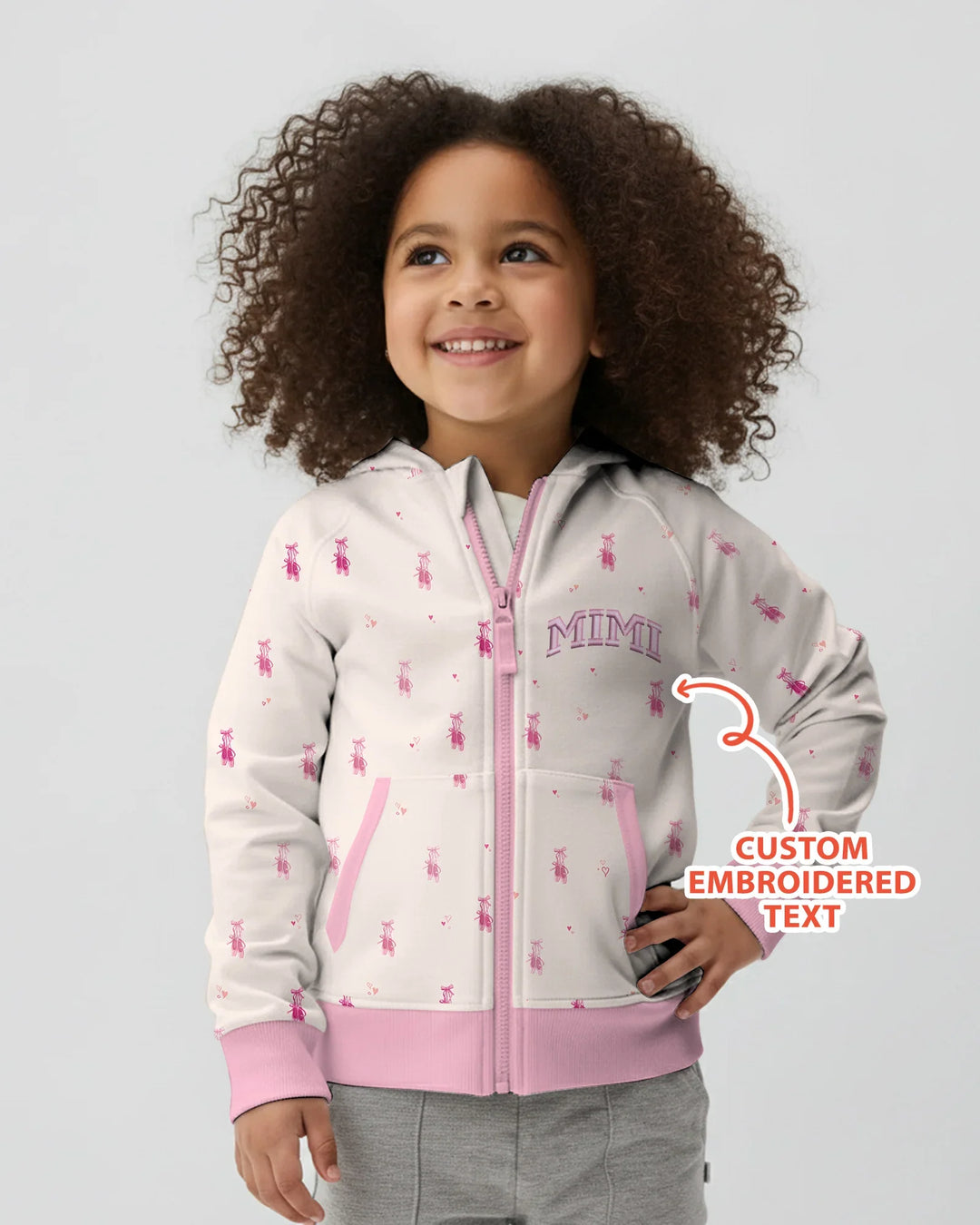 Custom Embroidered Mommy and Me Matching Bamboo Zip Hoodie