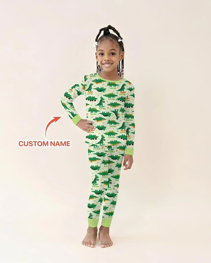Zweiteiliges Langarm-Pyjama-Set mit Sommerfrüchten