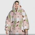 Floral Dachshund Grace Bamboo Blanket Hoodie