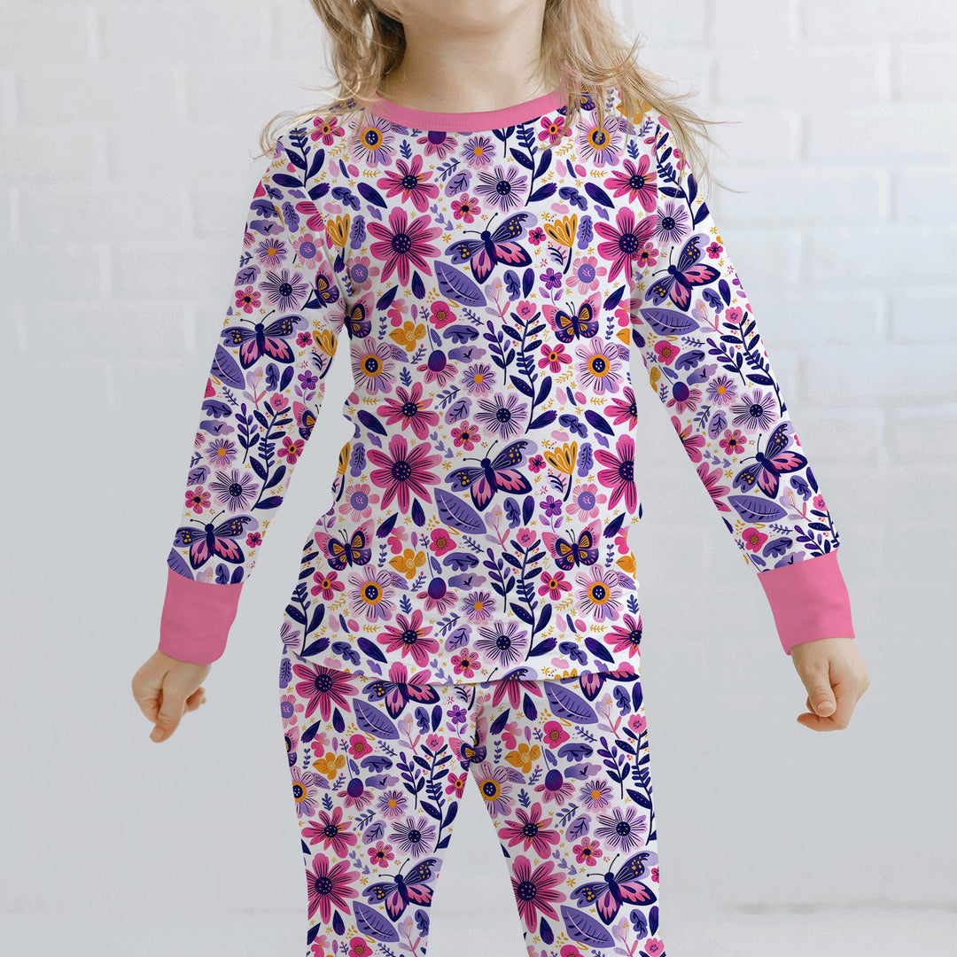 Moody Floral Two Piece Long Sleeve Pajama Set