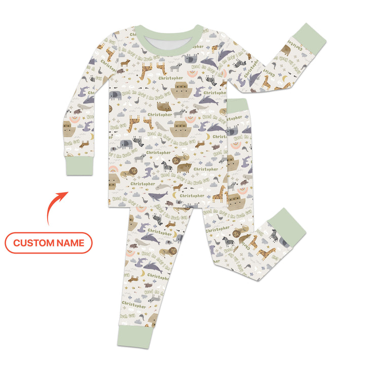 Need An Ark? I Noah Guy Custom Name Two Piece Long Sleeve Pajama Set