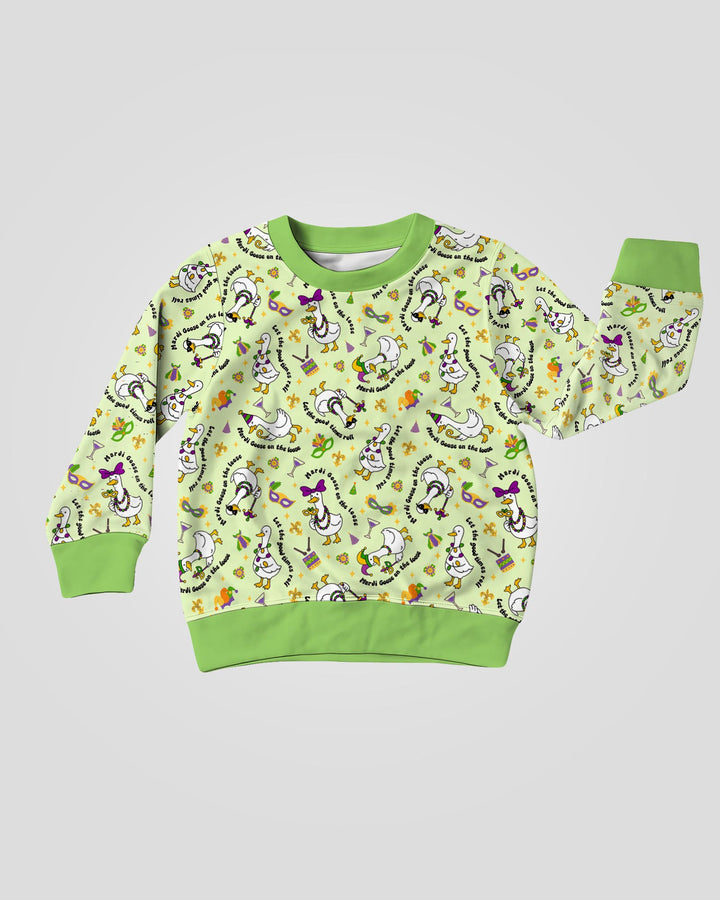 Mardi Gras Silly Goose  Crewneck Sweatshirt
