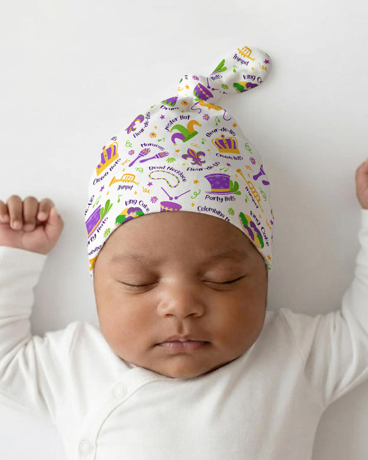 Mardi Gras Family Matching Knotted Hat