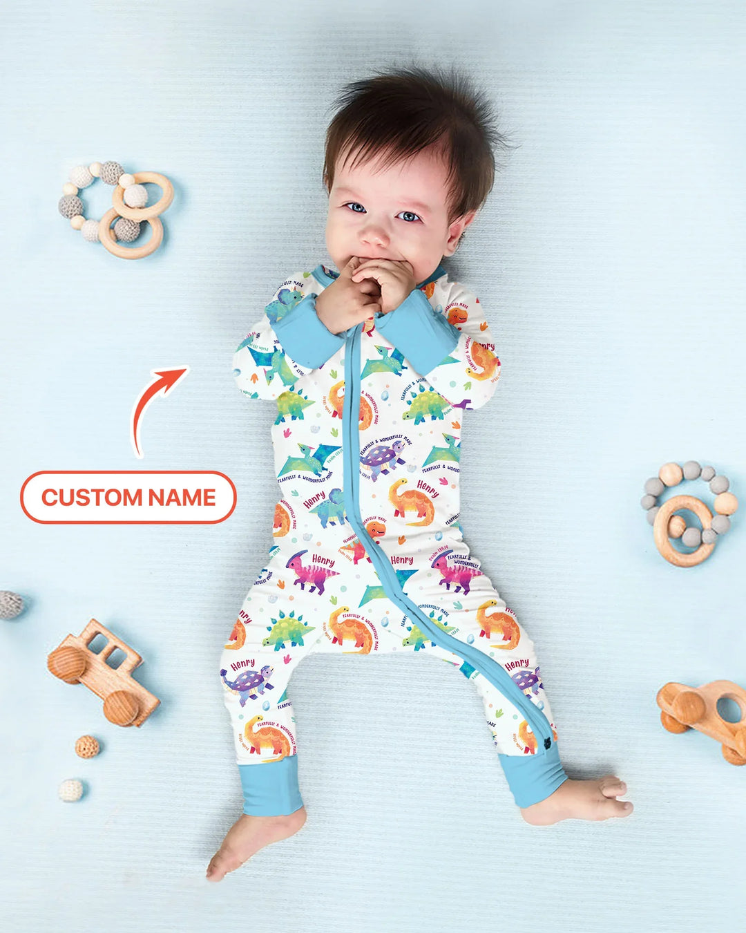 Fearfully & Wonderfully Made Custom Name Boy Bamboo Convertible Zippy