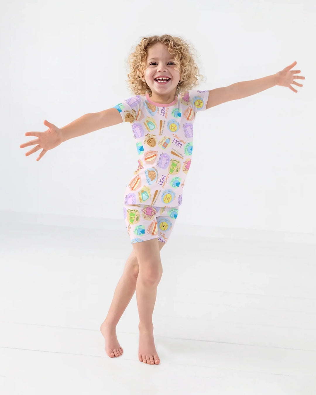 SoftBall Mom Saves The Days Two Piece Short Sleeve Shorts Pajama Set