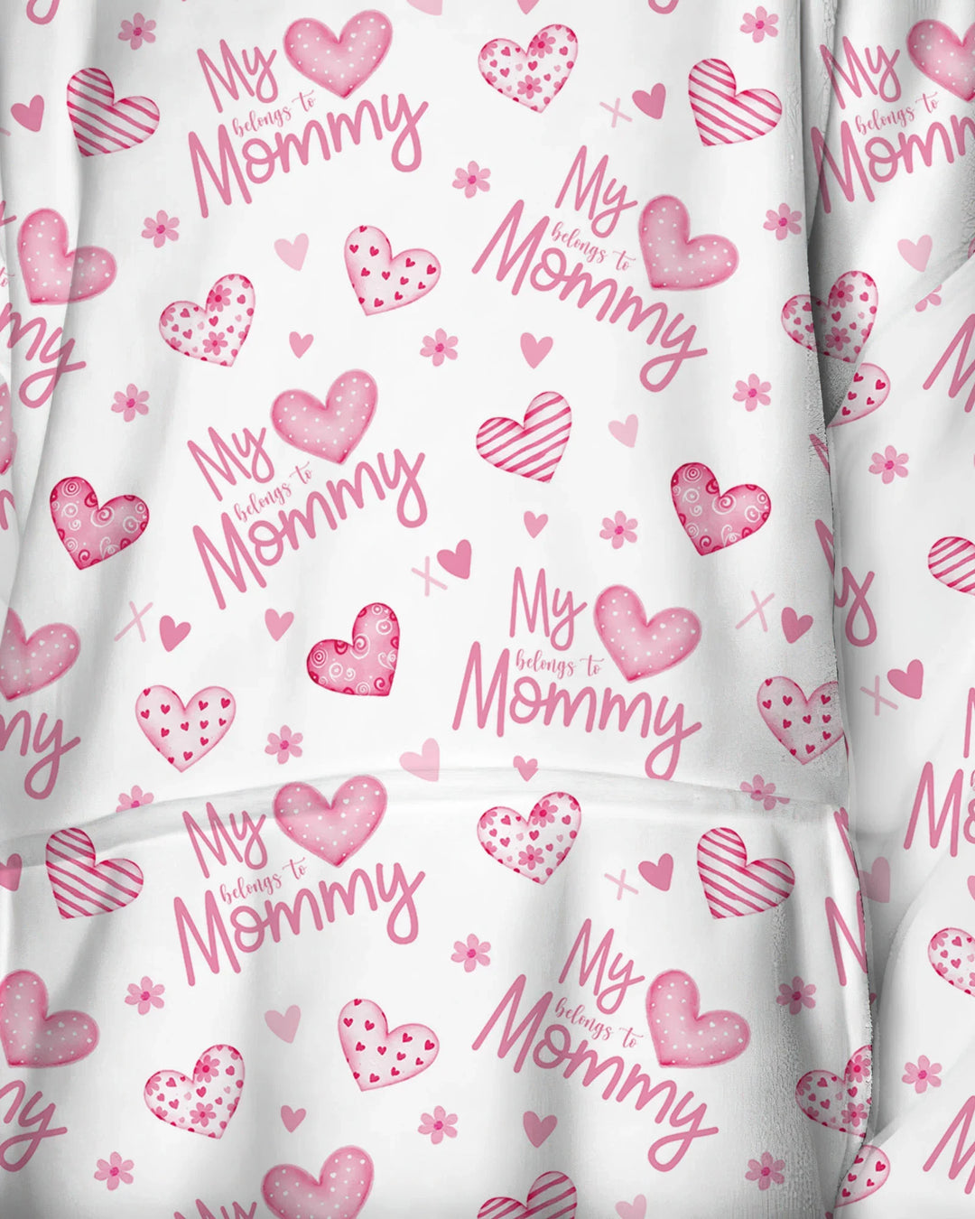 My Heart Belongs To Mommy Wearable Bamboo Blanket Hoodie
