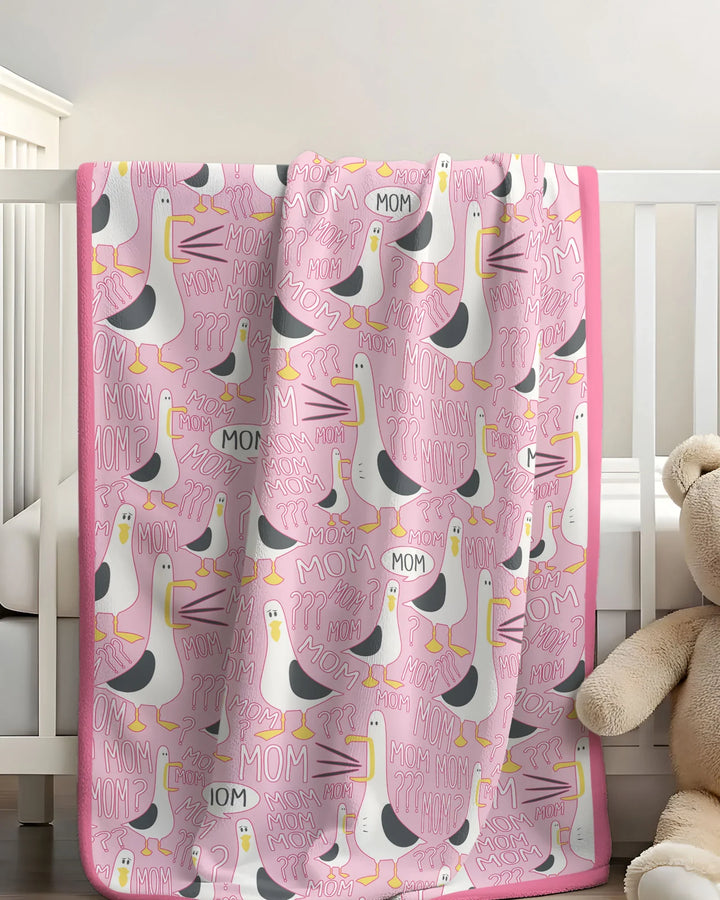 Funny Seagull MOM Bamboo Blanket