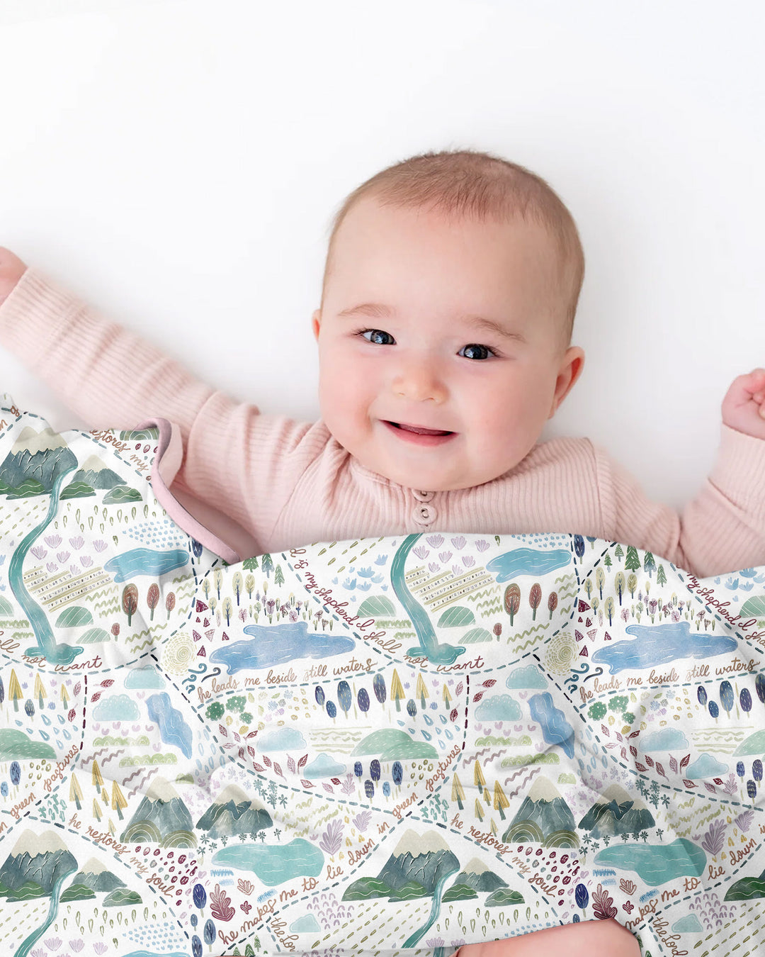 Whimsical Psalms 23 Map Bamboo Blanket