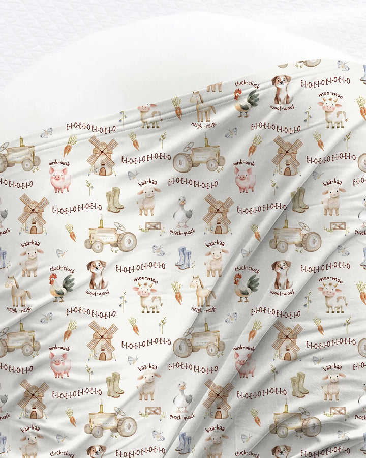 Old McDonald Farm Family Matching swaddle blanket