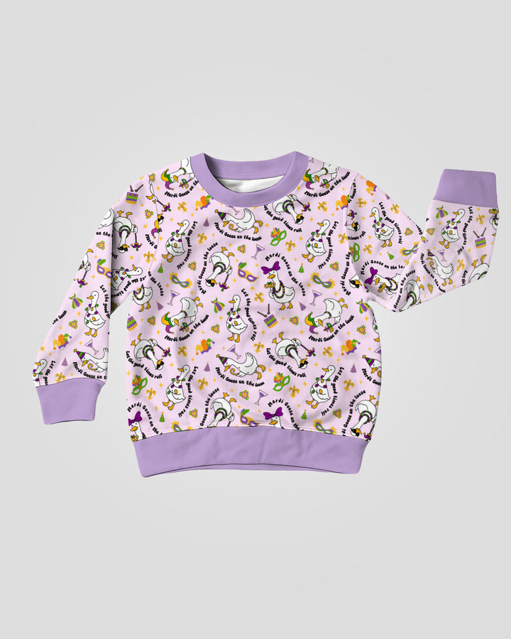 Mardi Gras Silly Goose  Crewneck Sweatshirt